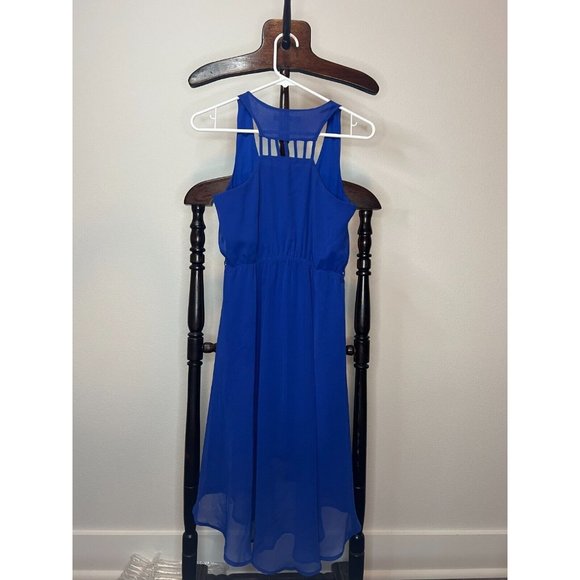Ya Los Angeles Women's Midi Sleeveless Scoop Neck Truly Cobalt Blue Dress Size S - Picture 3 of 11